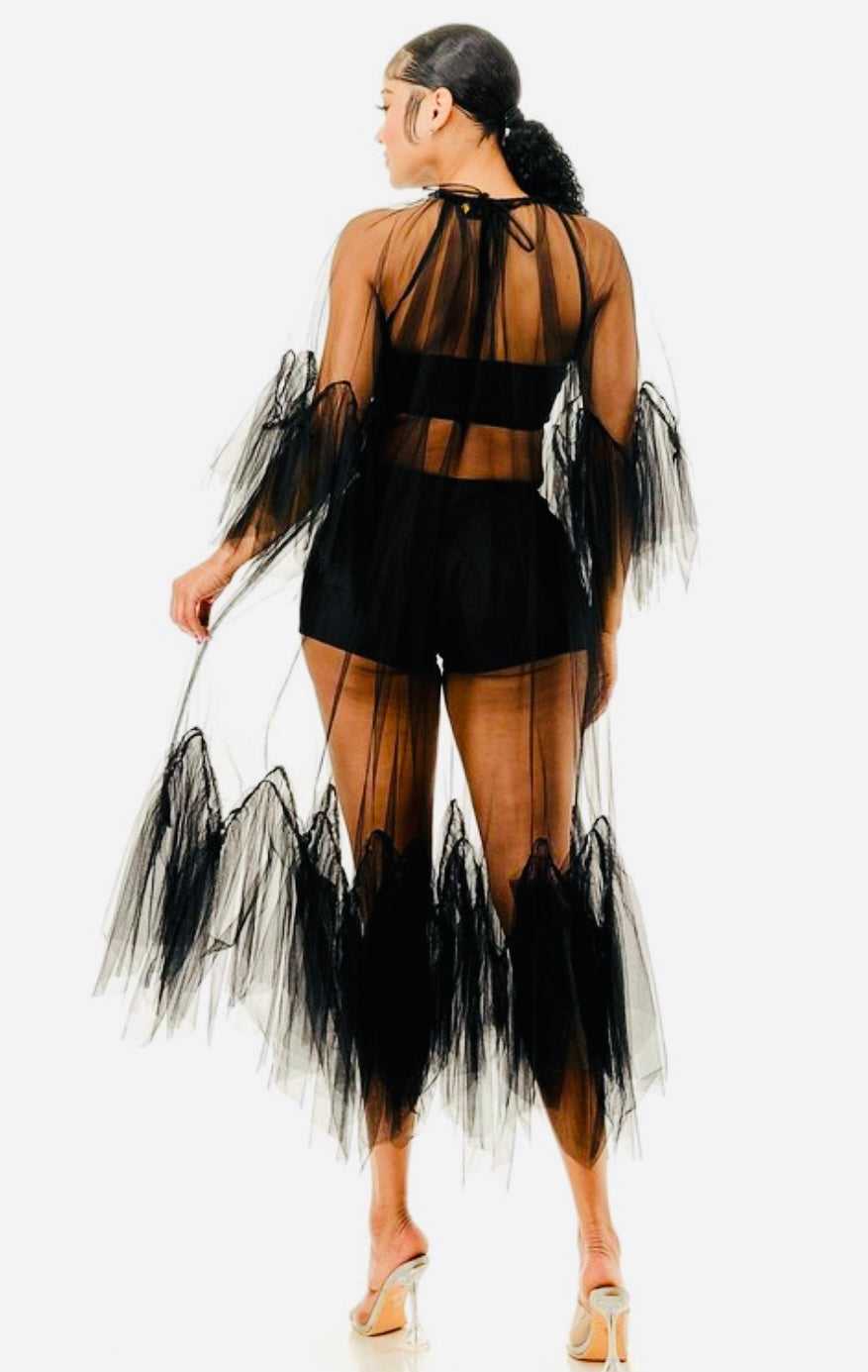 Mesh overlay dress