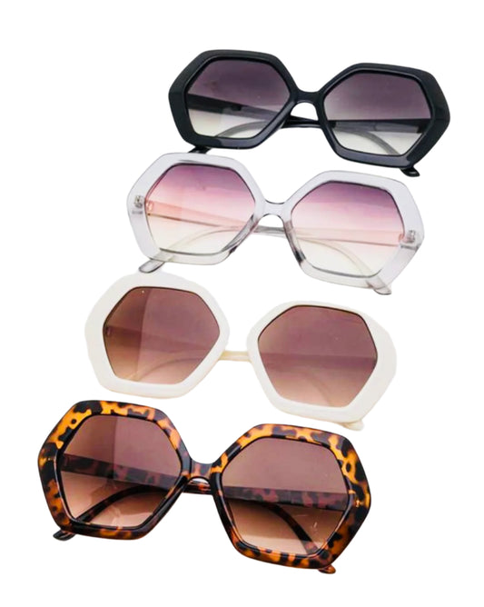 Oversized hexagon sunglasses