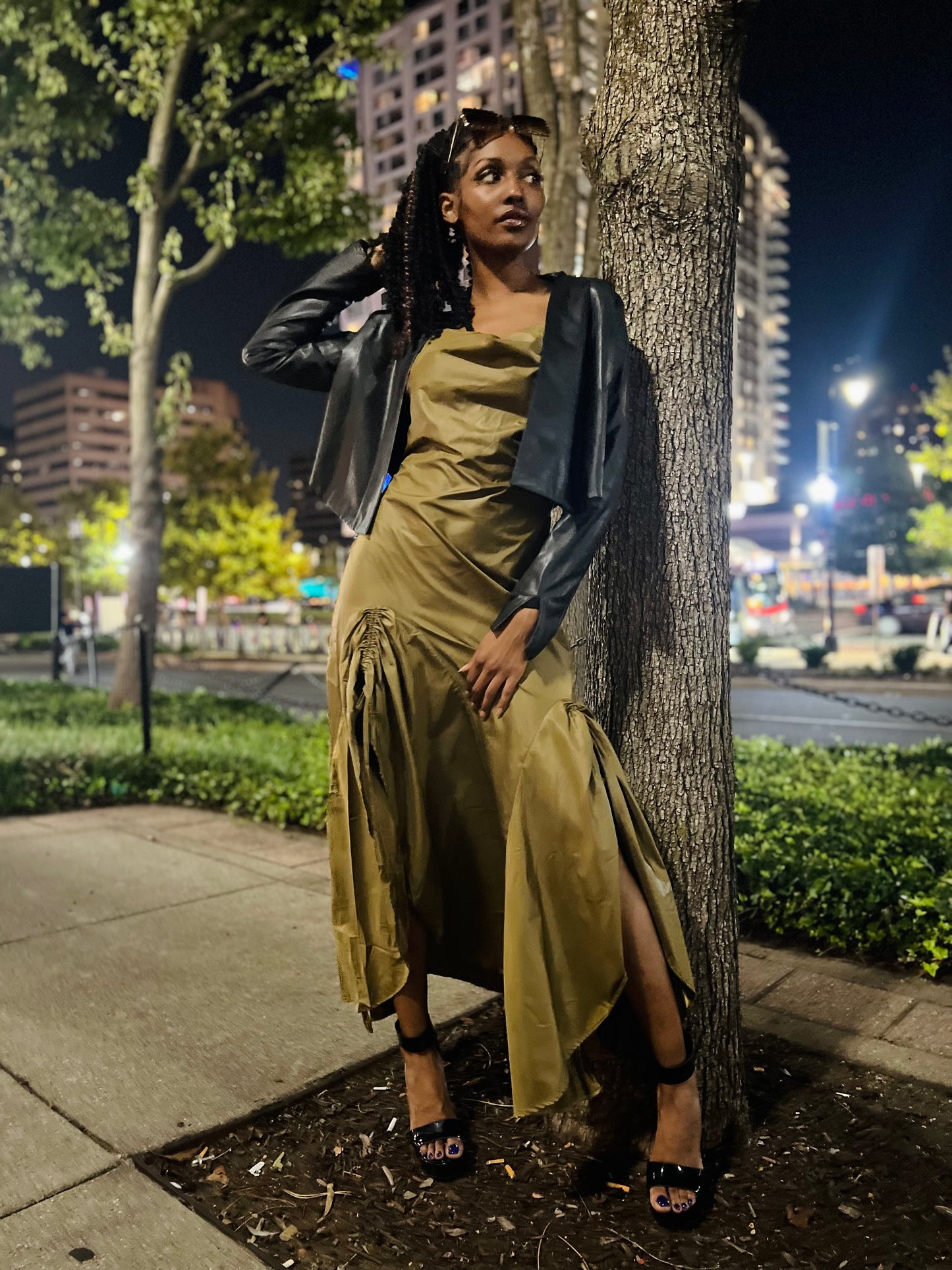 Ruched maxi dress