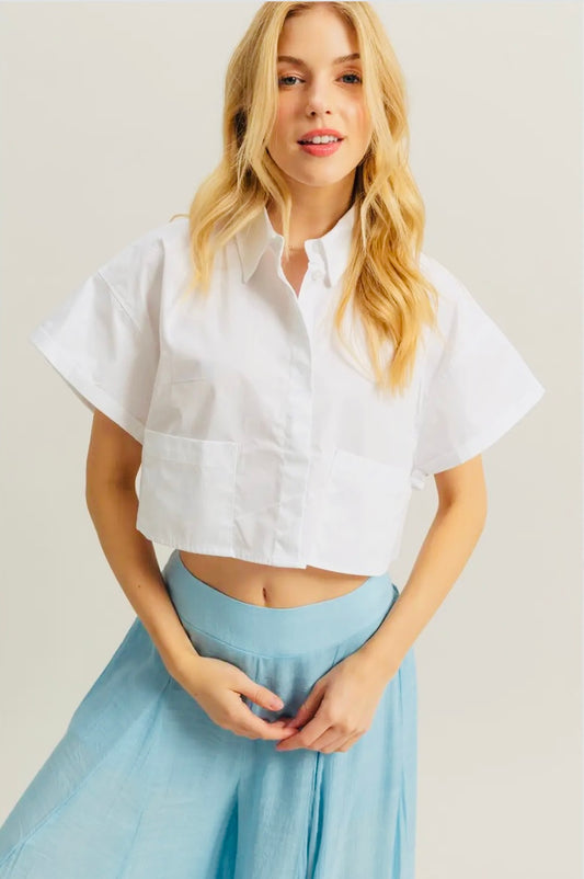 Short sleeve cropped top