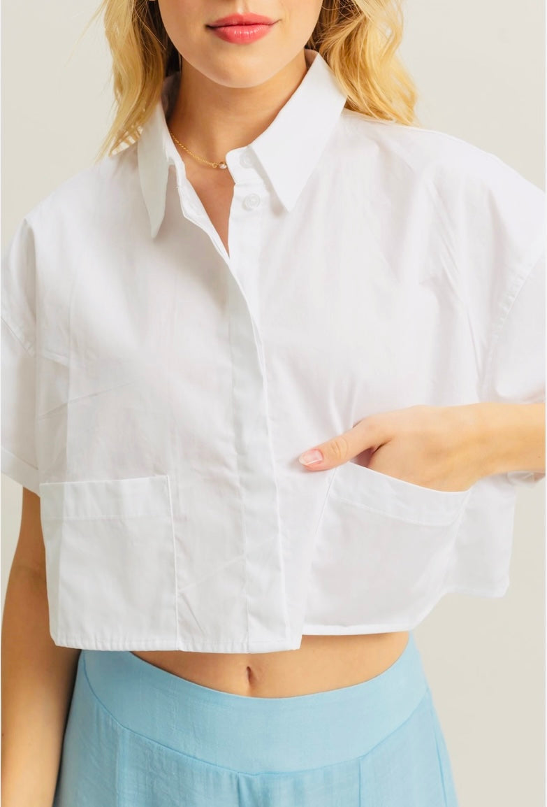 Short sleeve cropped top
