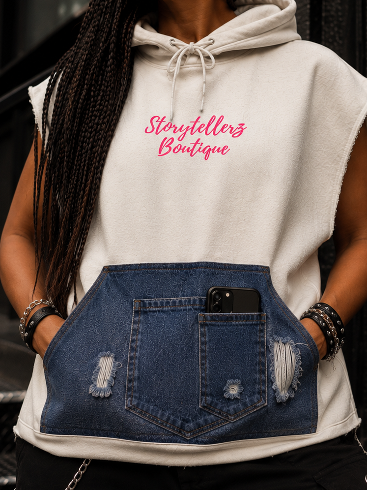 Brand sleeveless hoodie