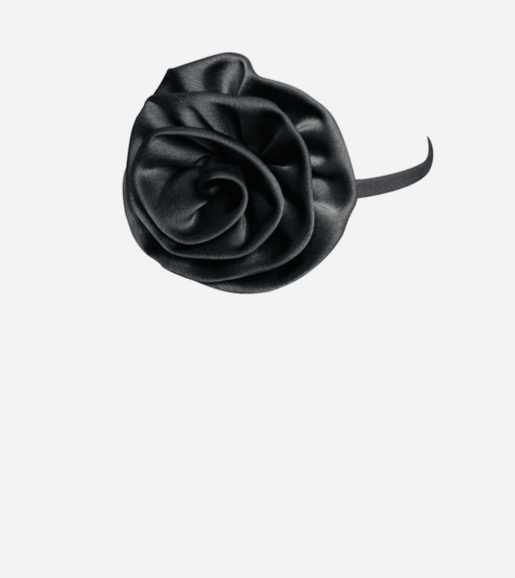 Satin rose flower choker