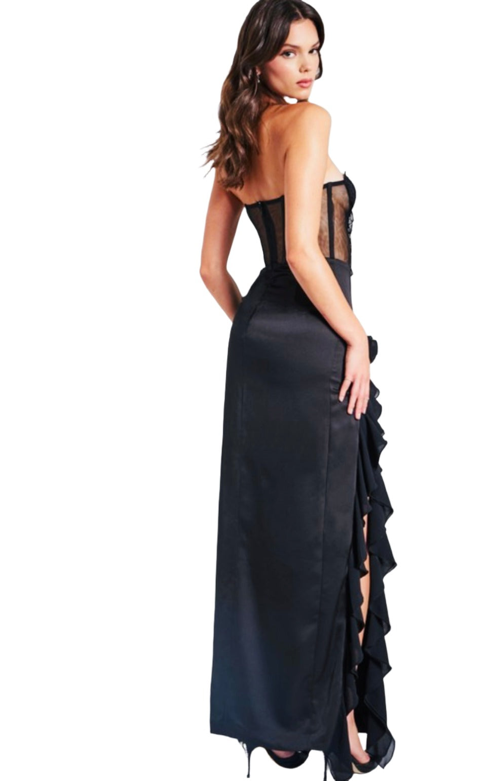 Satin lace corset dress