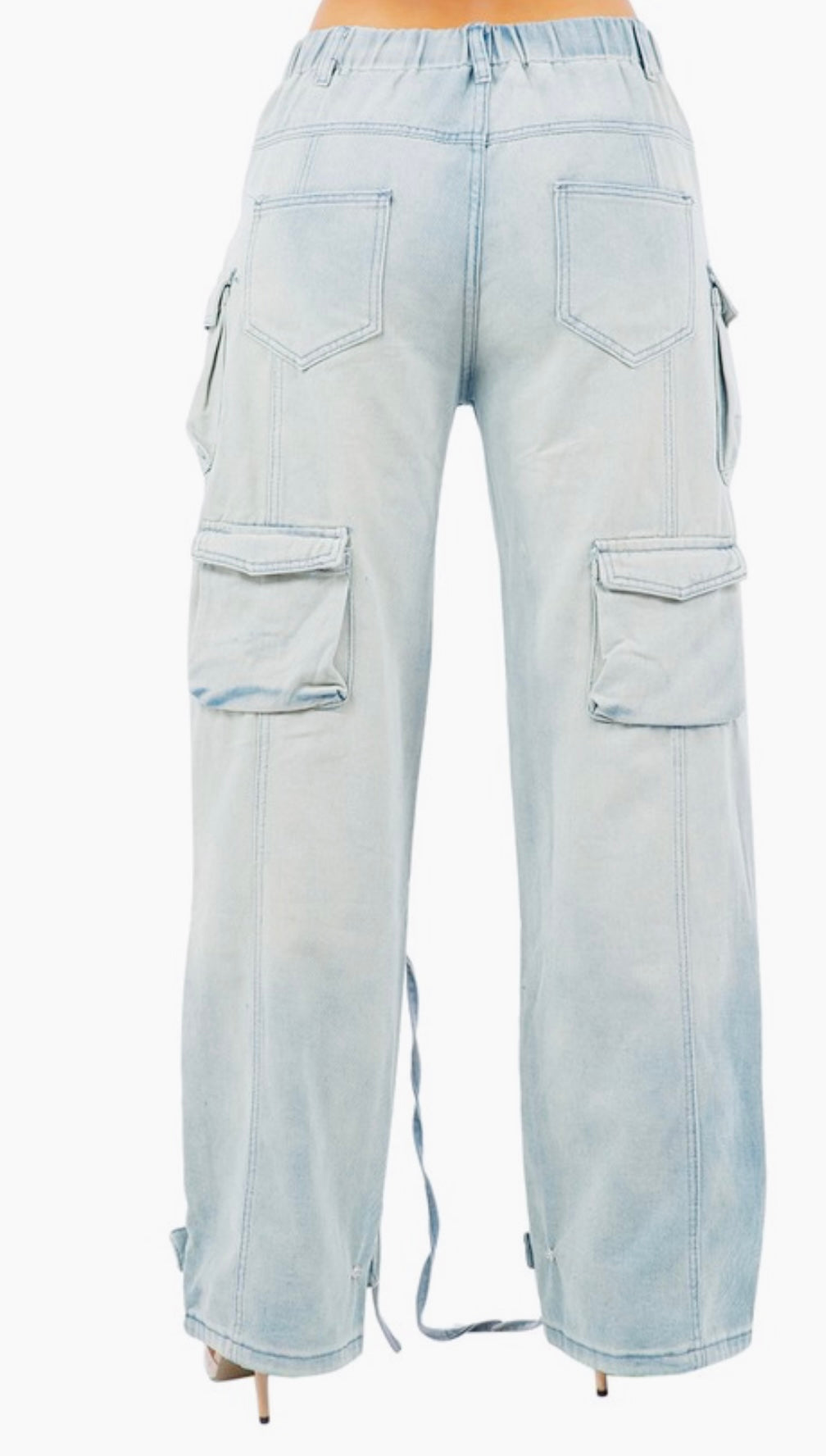 Distressed cargo jeans