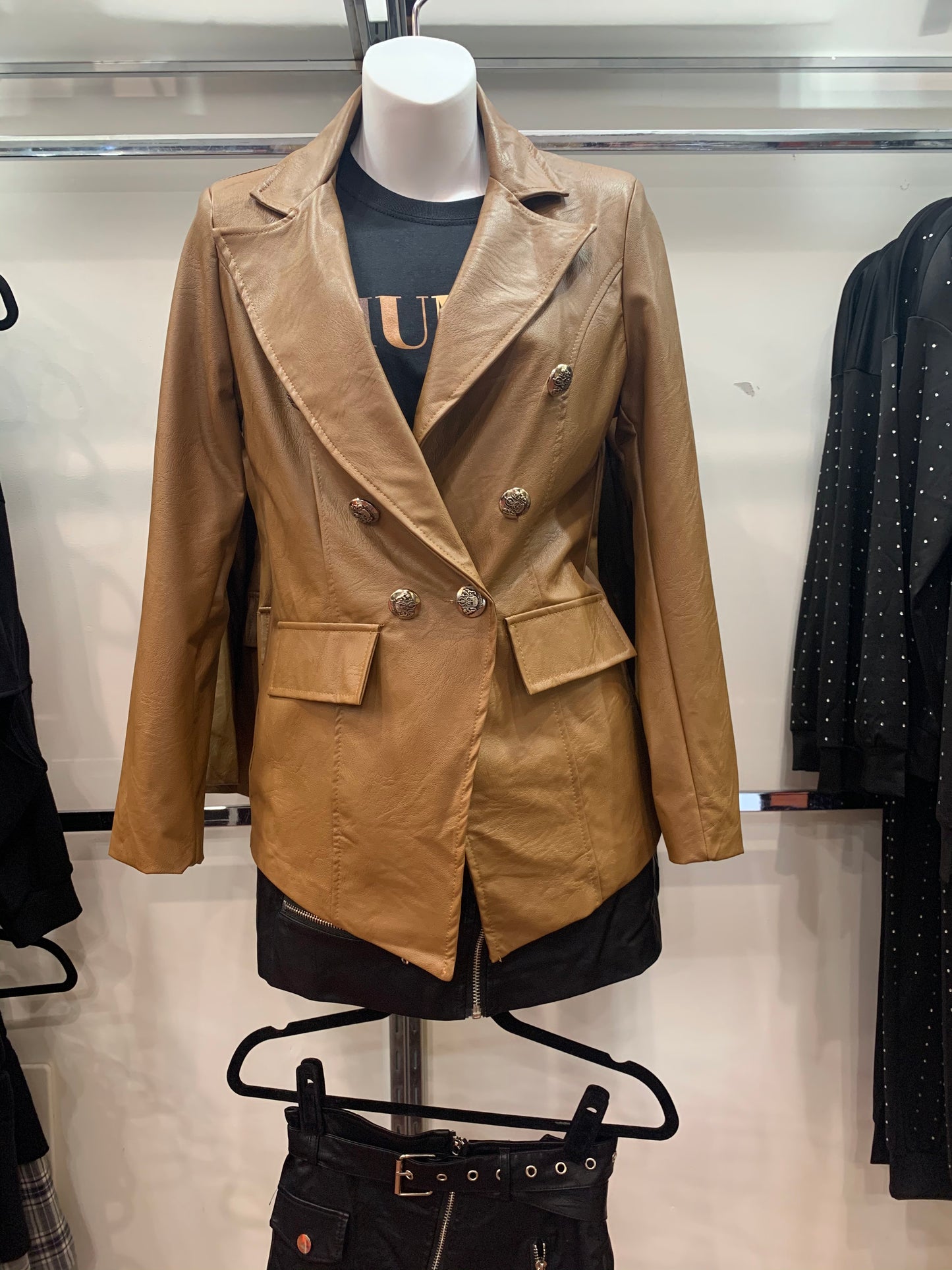 PU Leather Blazer