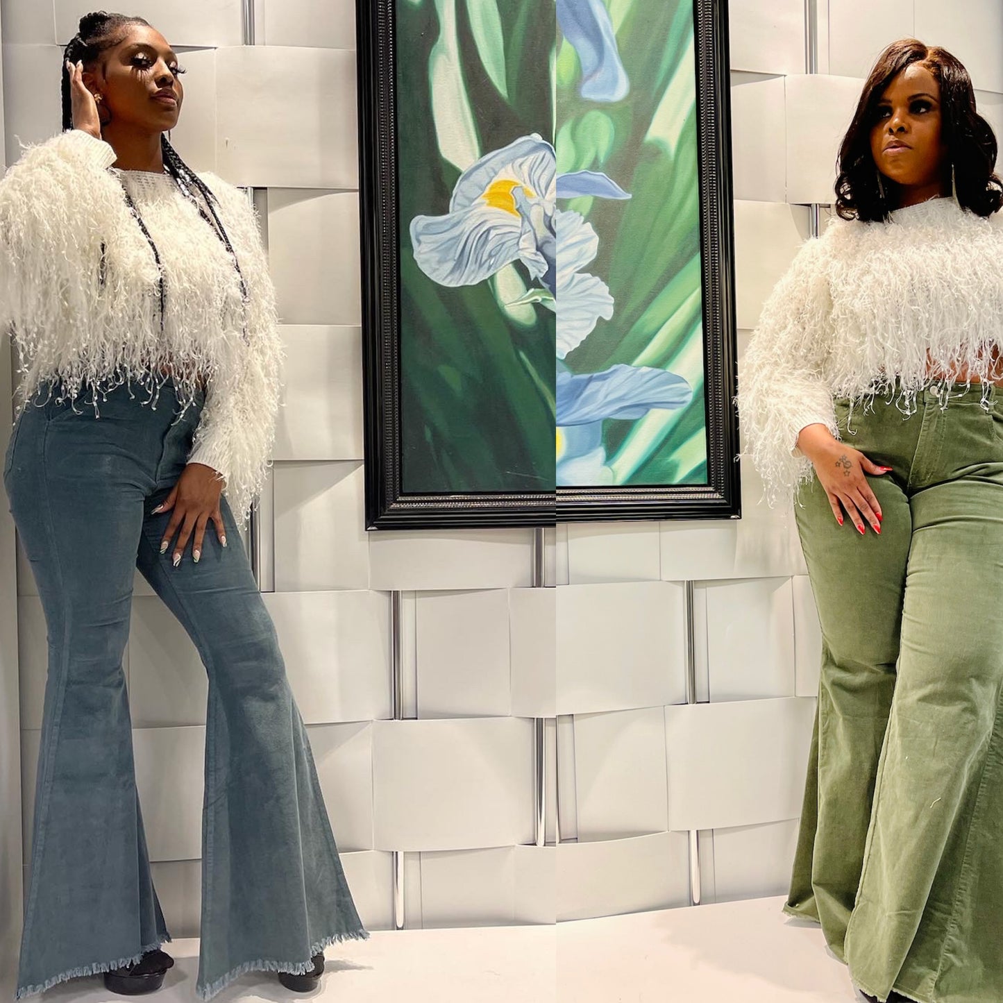Corduroy wide leg pants
