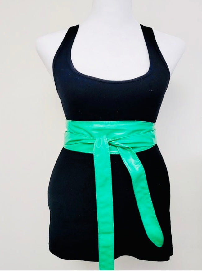Vegan leather wrap belt
