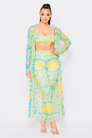 Print 3pc. pants set
