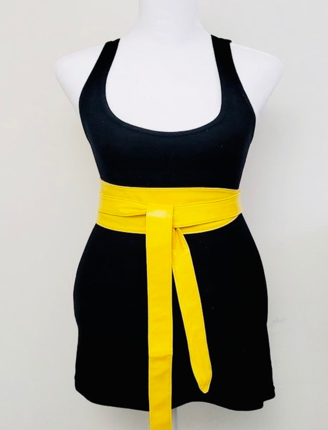 Vegan leather wrap belt
