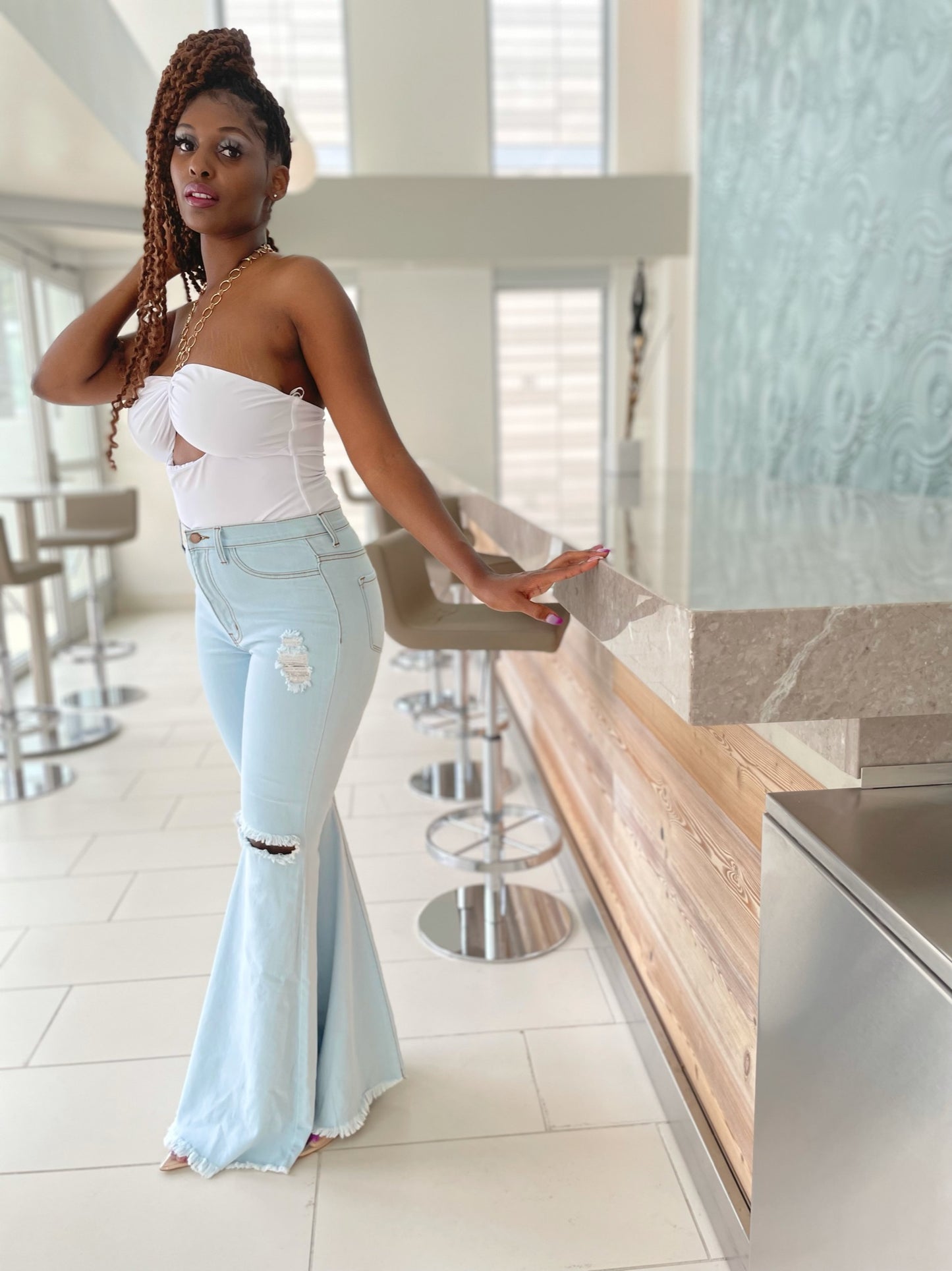"Ring My Bell" wide leg jeans (other colors available)
