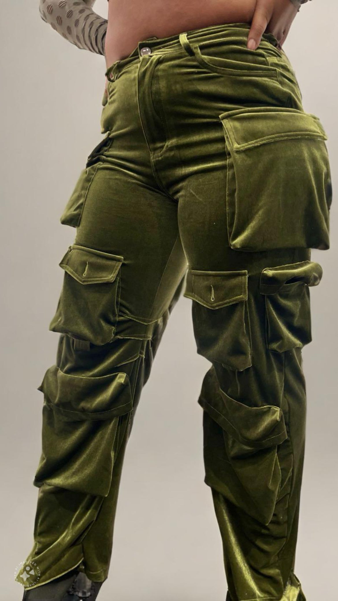 Velvet cargo pants (other color available)
