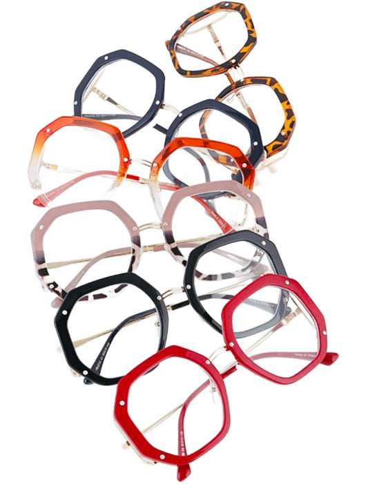 Retro geometric optical glasses