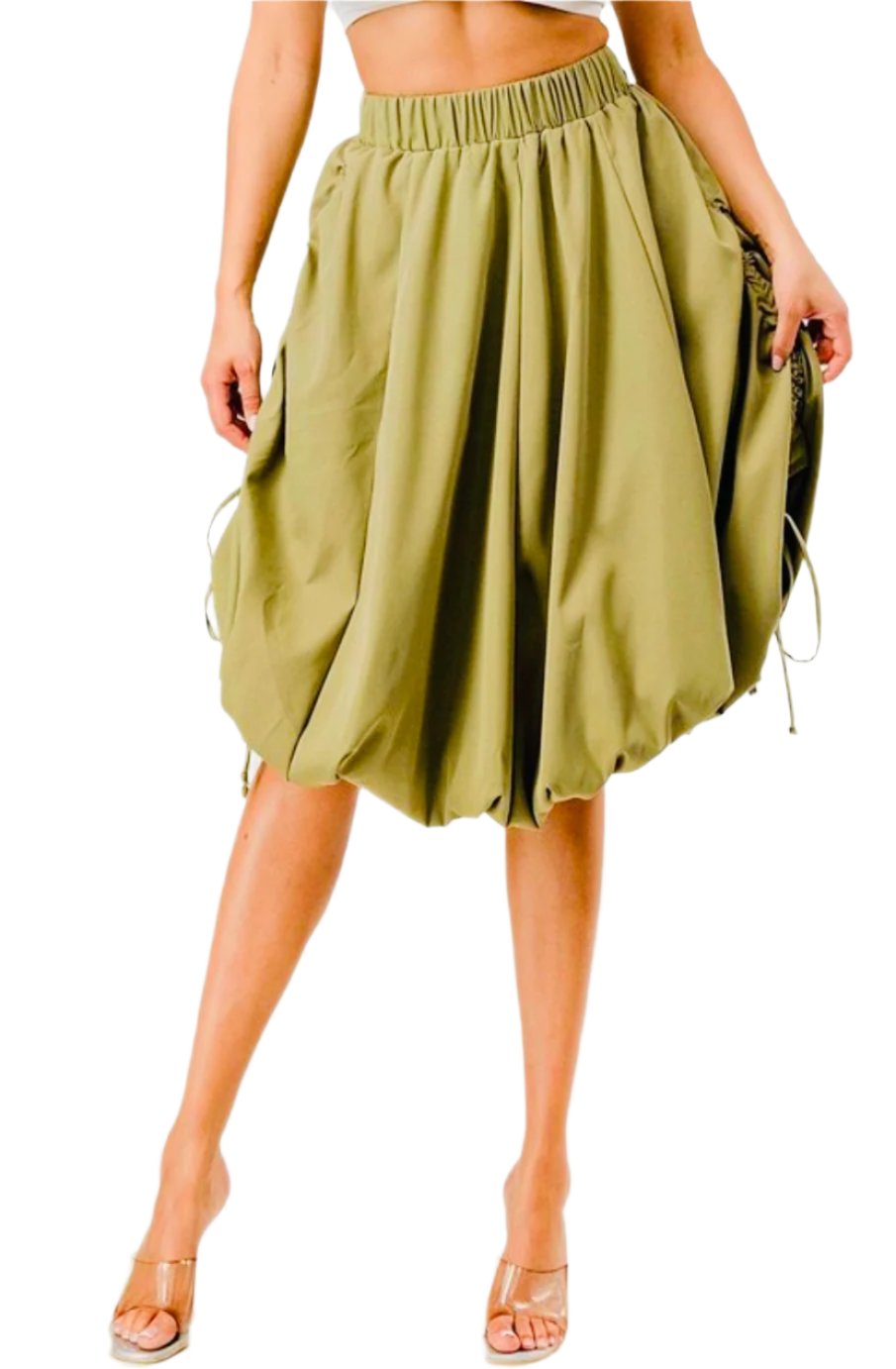 Bubble ruched skirt