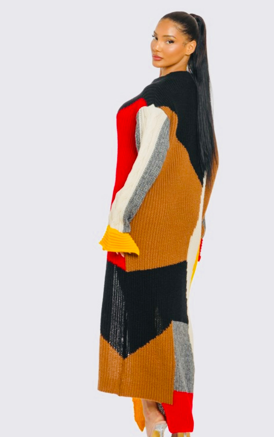 Colorblock sweater dress