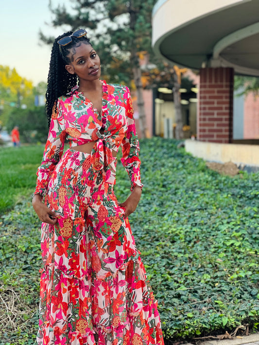 “Floral Fantasy” pants set
