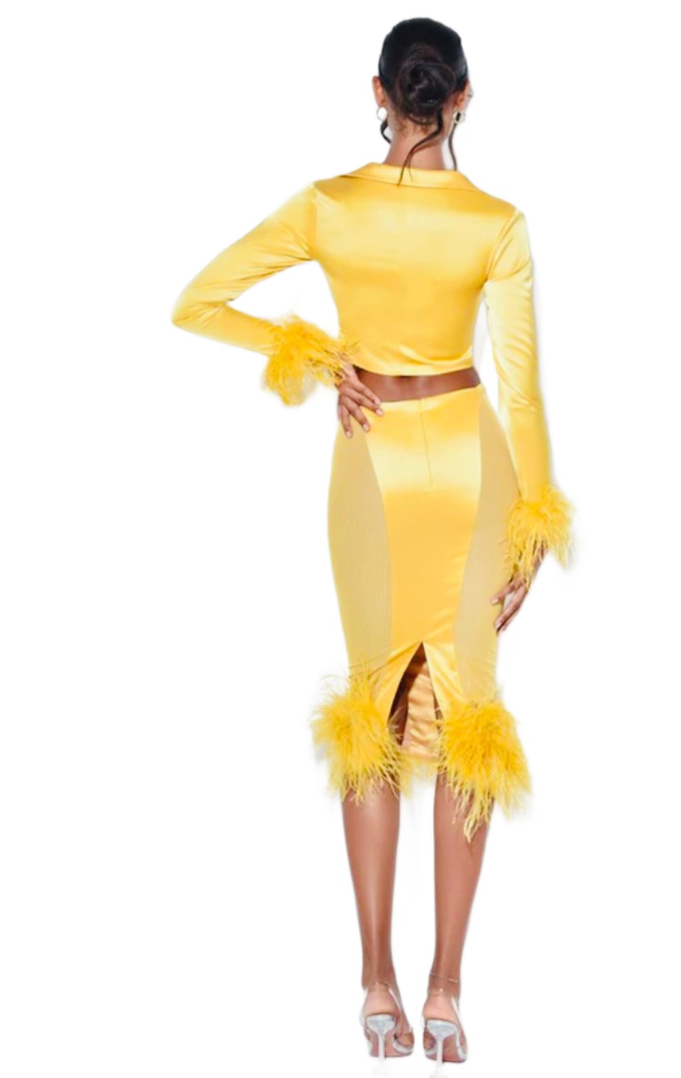 “Rich Miss” feather skirt set
