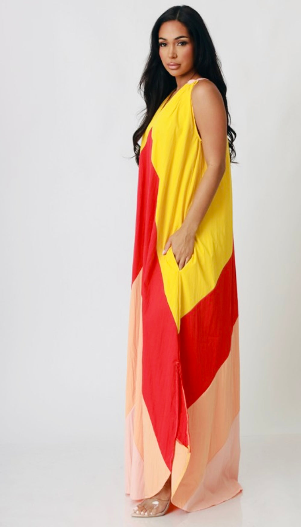 Color block maxi dress