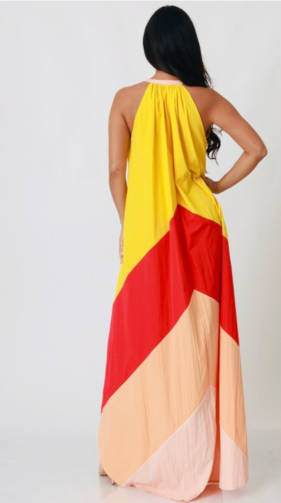 Color block maxi dress