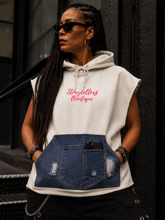 Brand sleeveless hoodie