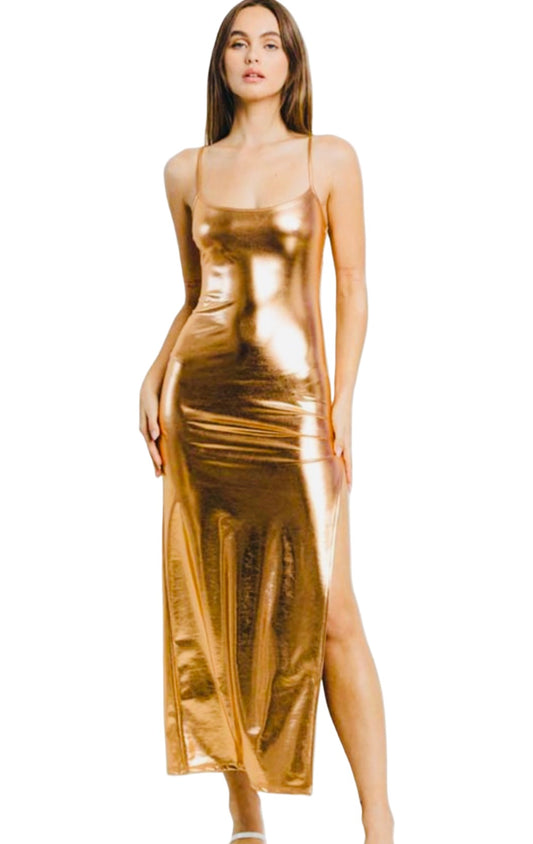 Metallic slip dress (other colors available)