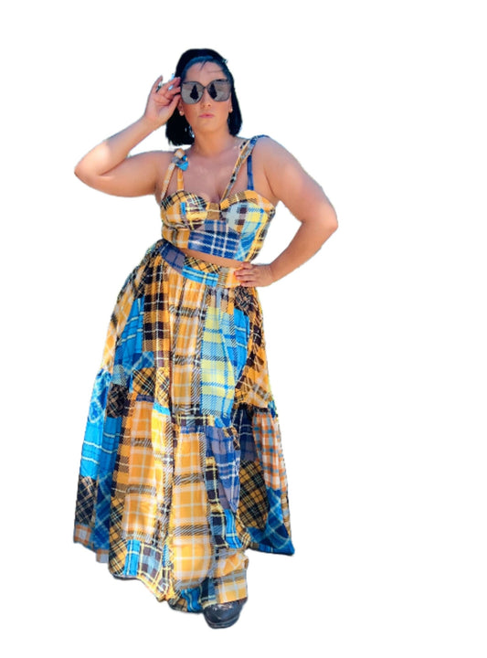 "Color Me Plaid" skirt set