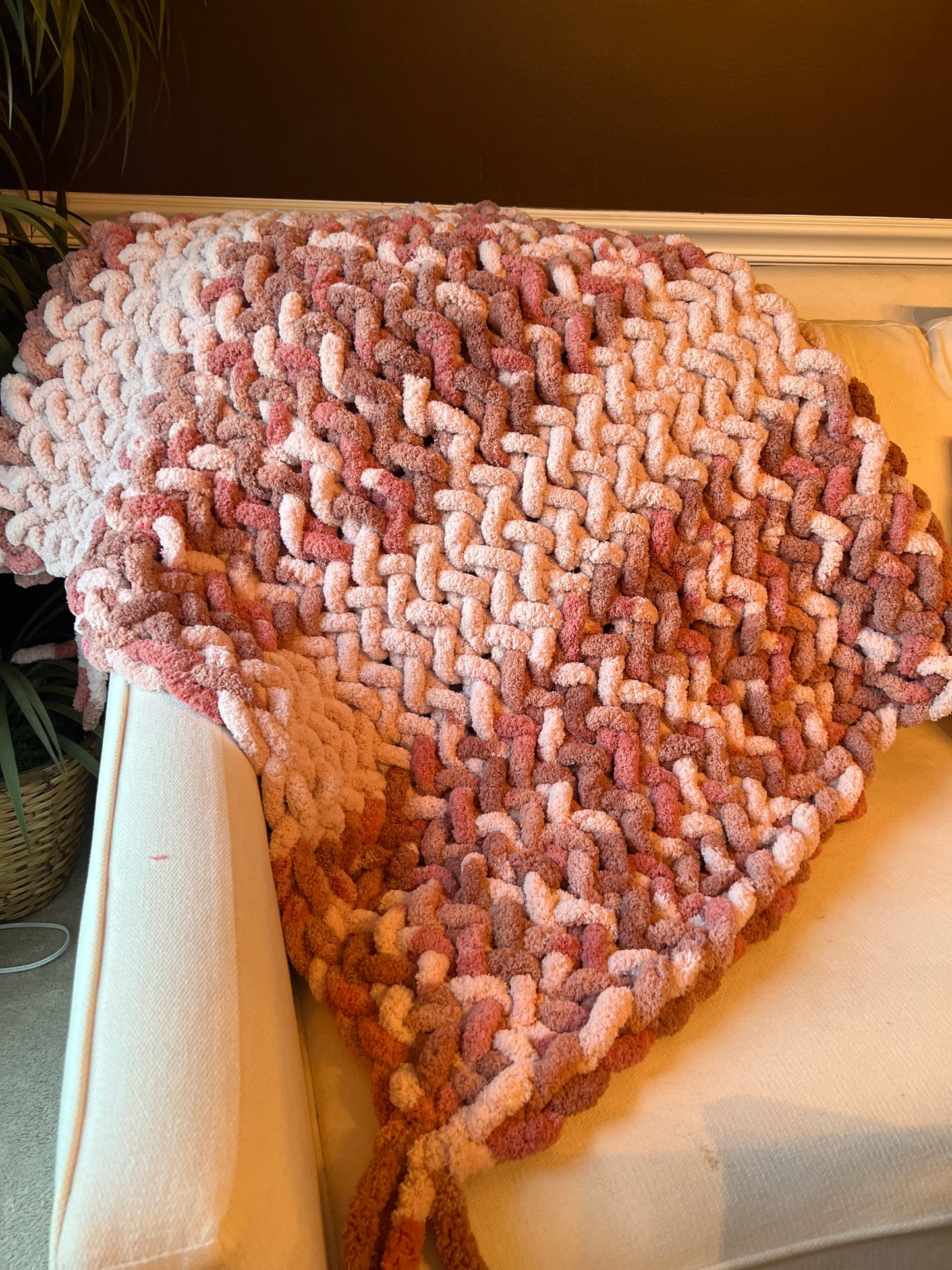 Hand knit blanket