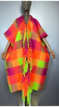 Plaid fringe cardign