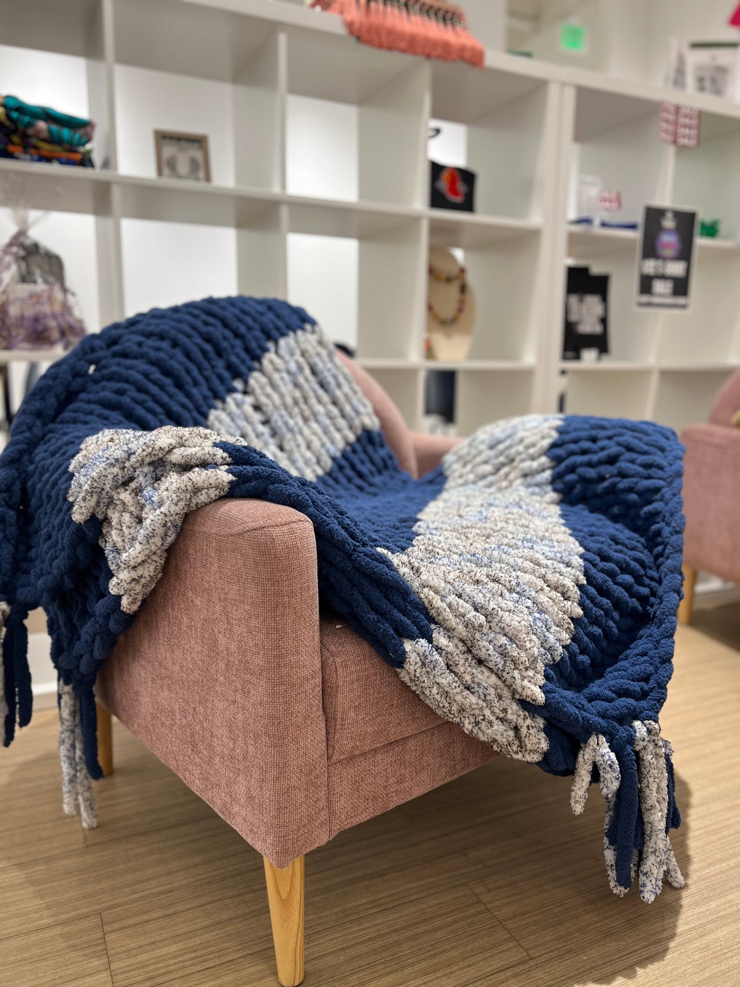 Hand knit blanket