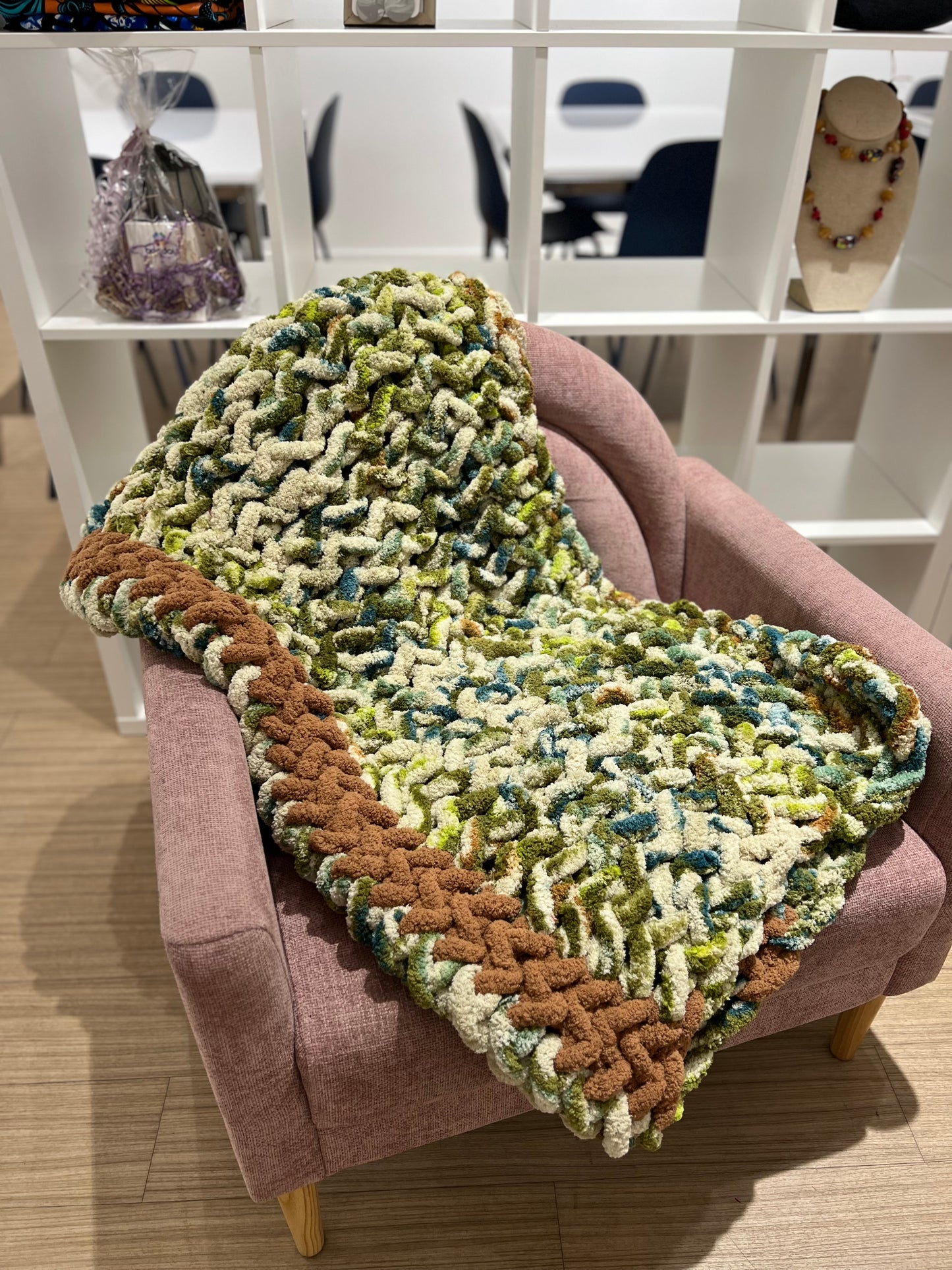 Hand knit blanket