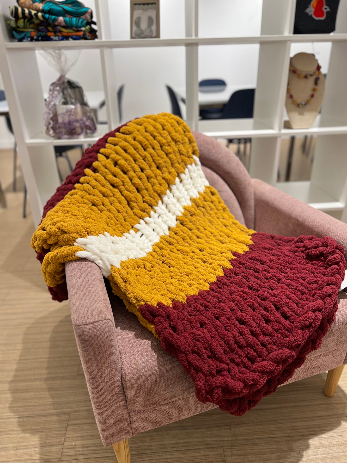 Hand knit blanket